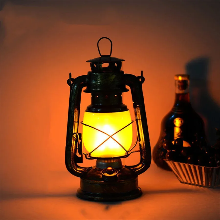 

LED Rechargeable Vintage Kerosene Camping light Portable Dimmable Flame Effect Night Lights Bar Cafe Restuarant Table Lamp Decor