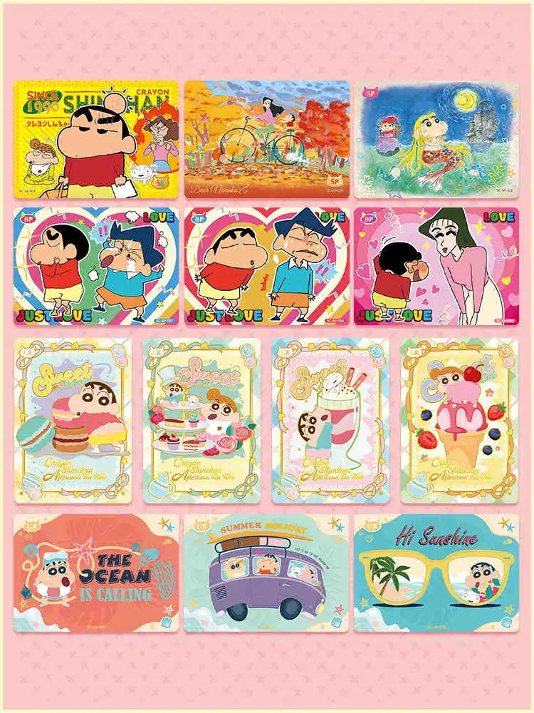 Carte de collection de boîte entière, Kawou, Crayon Shin-Chan, sac visible, petite carte mignonne, cartes de collection authentiques, jouets