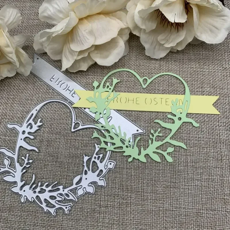 

Banner flowers leaf love frame Metal Cutting Dies Stencils For DIY Scrapbooking Decorative Handcraft Die Cutting Template Mold