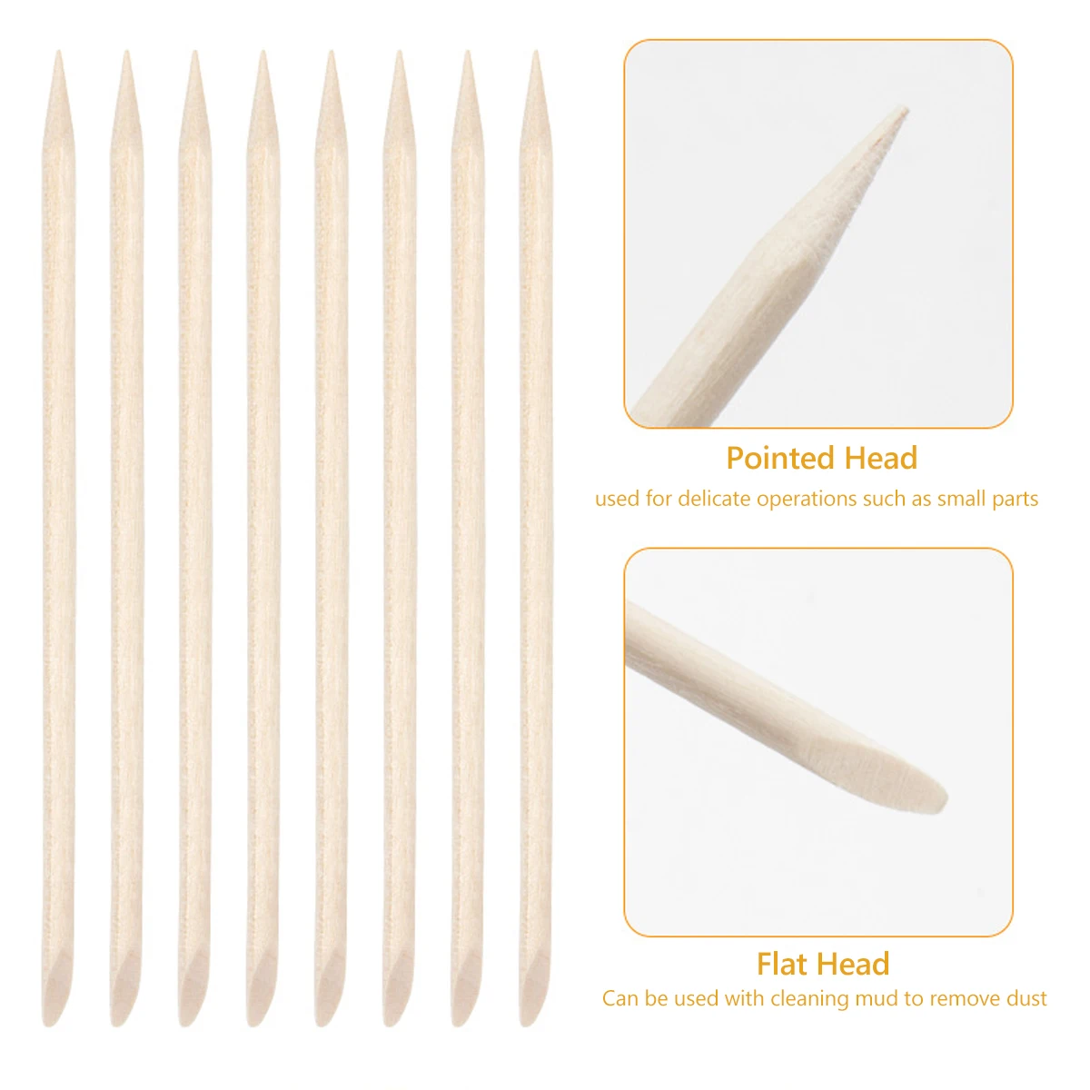 Outil de réparation de montres, bâton de nettoyage en bois massif, bâton en bois de saule adapté à la réparation de mouvements, outil de nettoyage du cadran, bande en bois, 20 pièces