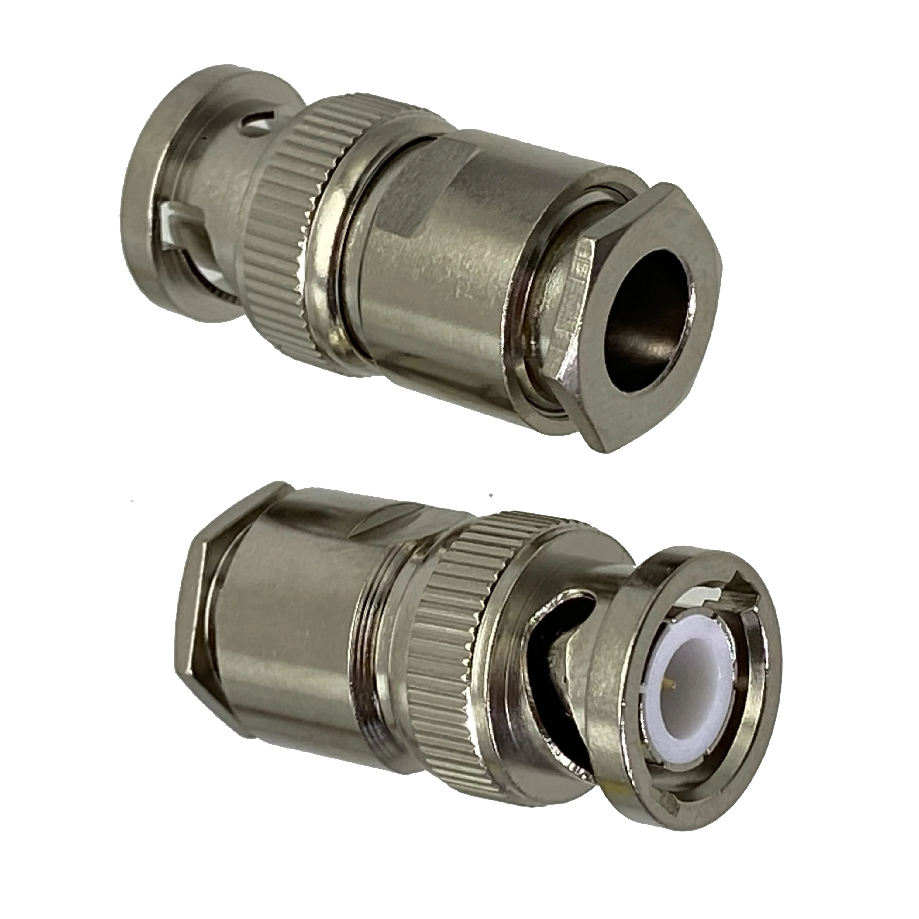 1pcs Connector BNC Male Plug Clamp RG5 RG6 5D-FB LMR300 RF Coaxial Adapter Wire Terminal Brass