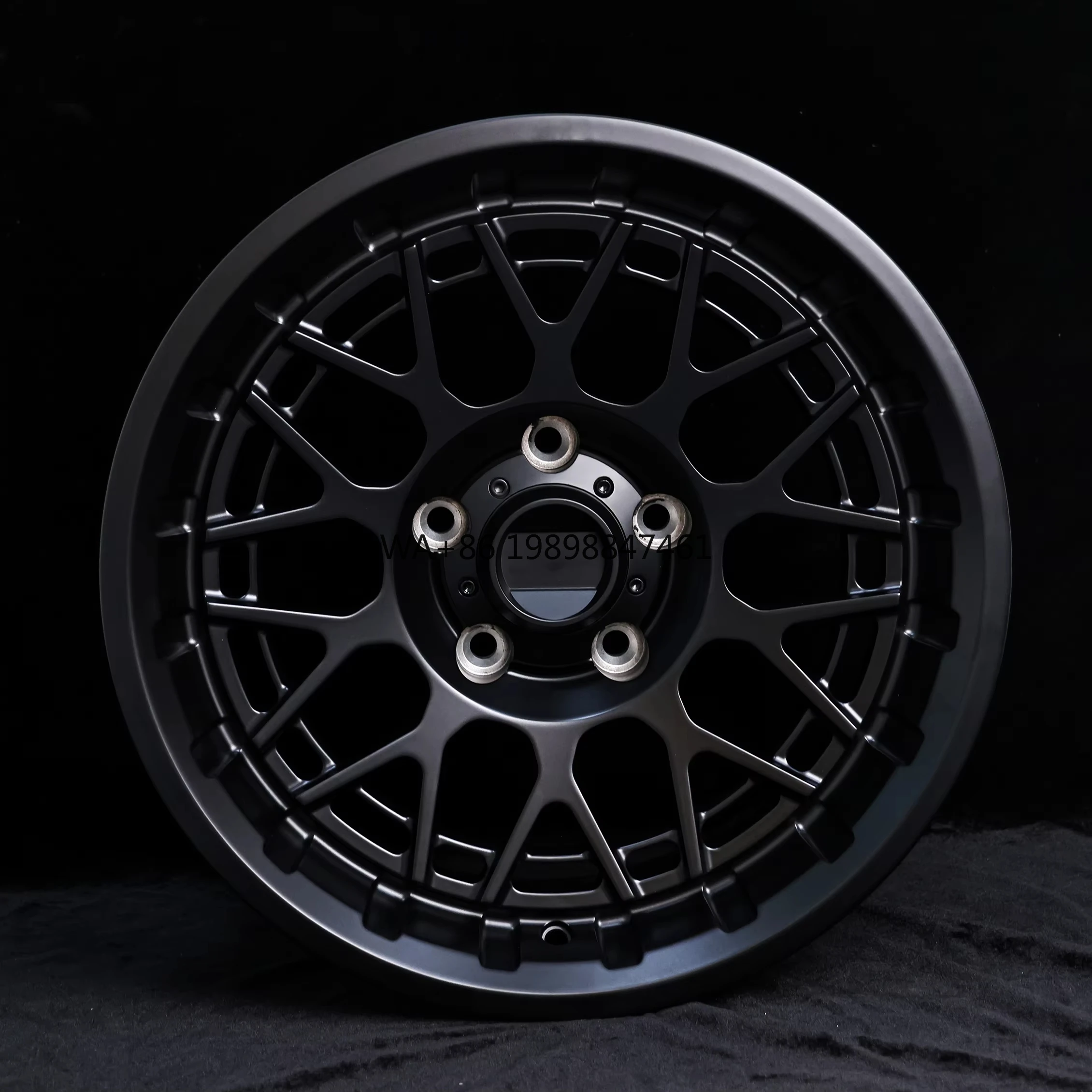 

Luxury Racing Forged Alloy Matte Black Car Wheels Two-Piece Inner Tripping Ring Design 100mm PCD 20-35mm ET New Multi-Spoke