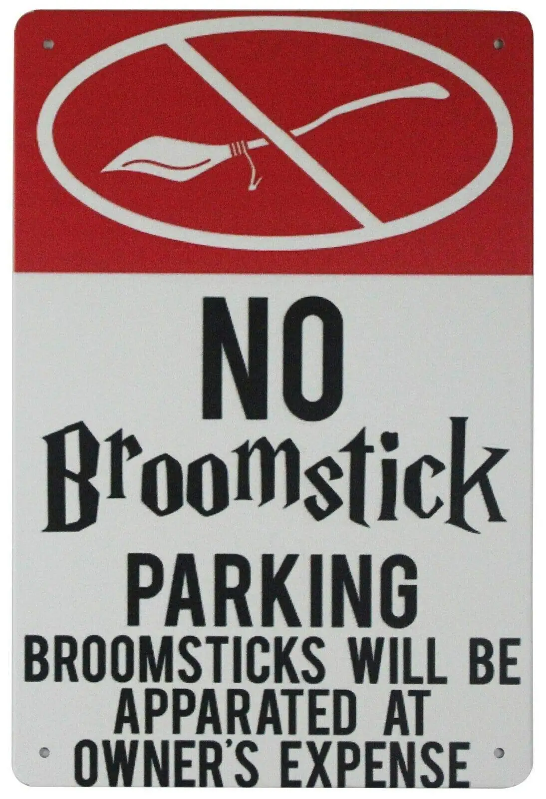 New Metal Plaque Wall Decor No Broomstick Parking Tin Metal Sign Outdoor Decoration Sign 16x12inch