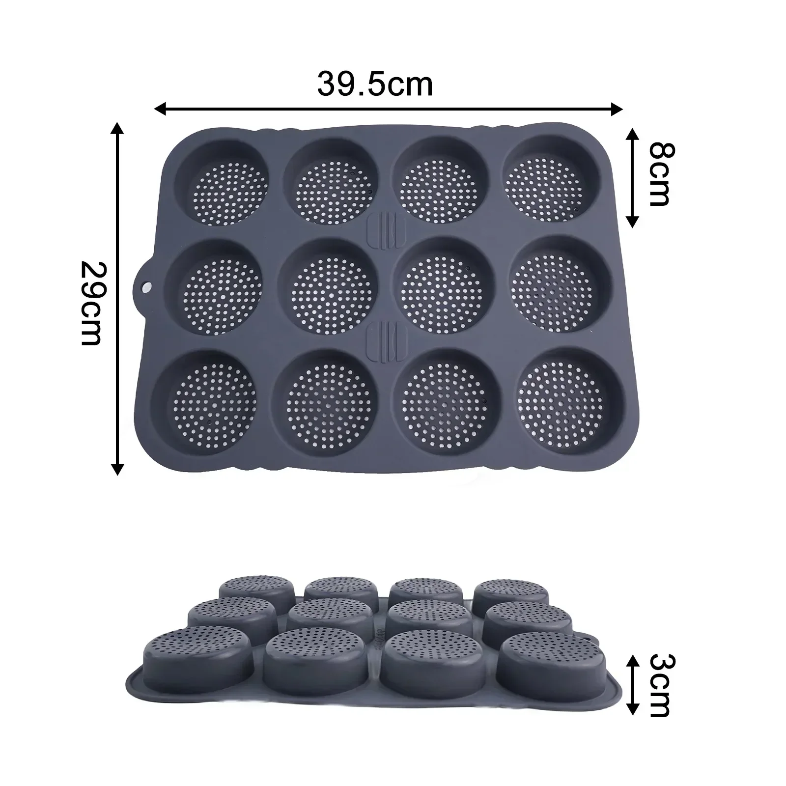 

Silicone Hamburger Bun Baking Tray with 12 Cavity Nonstick Design for Making Perfectly Sized Burger Buns and Muffins
