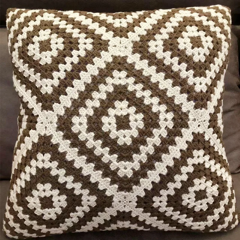 

Handmade crochet diamond pattern pillow bag cushion sofa cushion cover, beautiful indoor decoration, soft and comfortable