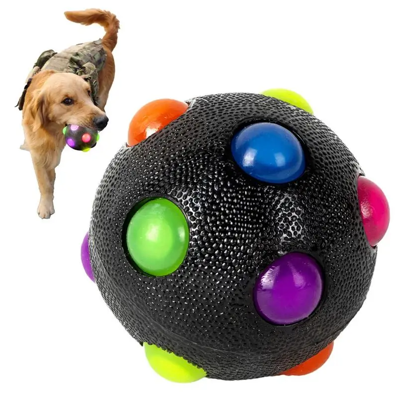 

Pet Light Ball Dog Toy Jumping Activation Ball Bite-resistant TPR Light Up Music Flashing Bouncing Vibrating Ball For Dogs Puppy