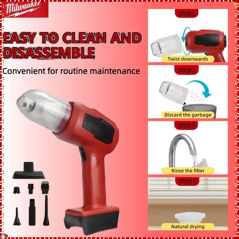 ميلووكي 2 في 1 آلة تجميع الغبار متعددة الوظائف ومنفاخ الهواء مكنسة كهربائية محمولة لاسلكية للبطارية