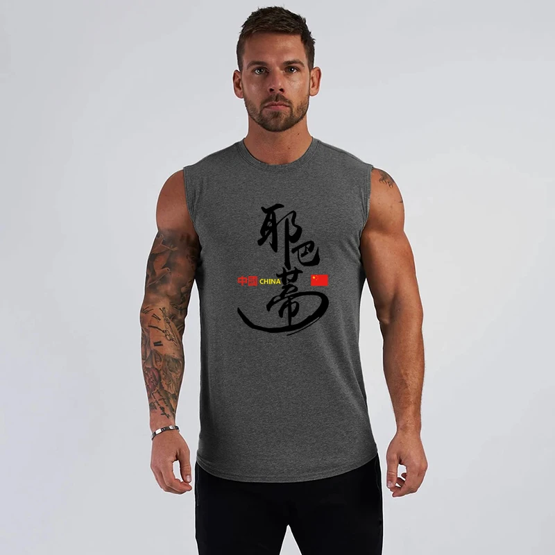 

Майка мужская хлопковая без рукавов, тренировочная брендовая повседневная одежда, топ для фитнеса и тяжелой атлетики, майка для бега