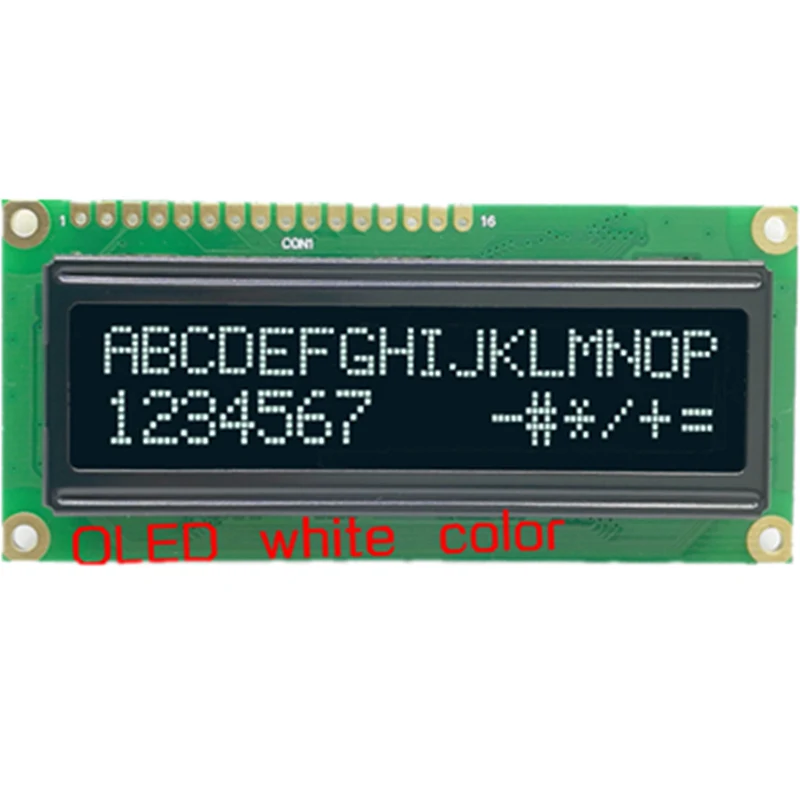 WEH001602A 16X2 COB OLED Character Display 5V WS0010 Chip EH1602A Scandinavian European Cyrillic Russian Font SPI Parallel Port