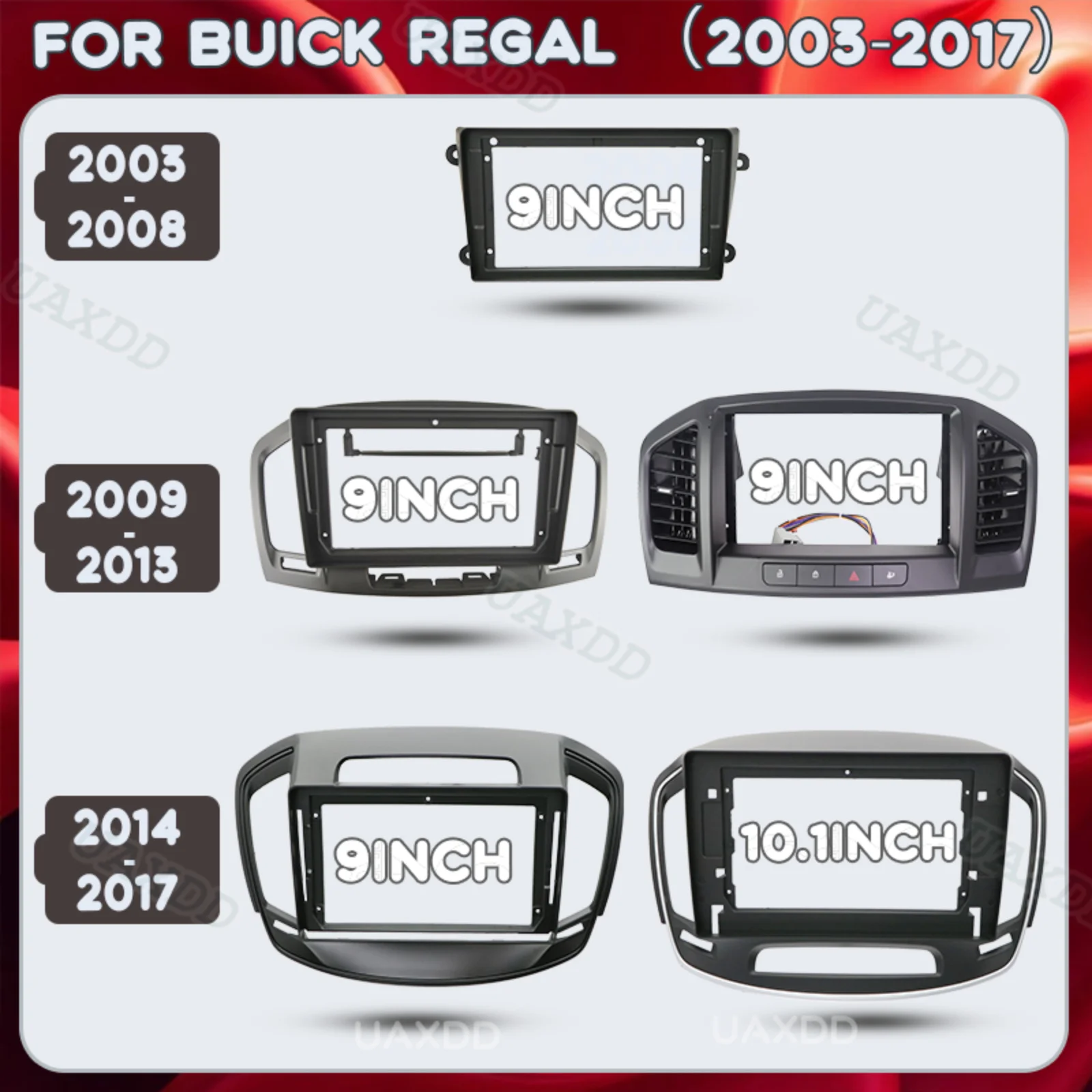 Automotive Interior UAXDD Panel For Buick Regal 2003-2017 2Din Car Center Console Fascia Plastic Accessories Frame Dashboard Kit
