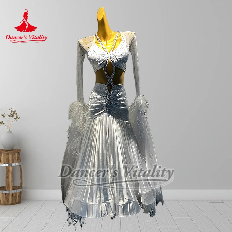Blackpool Dance Festival Ballroom Dance Contest Clothes Dancer's Vitality Adult Waltz Perform Wrapped Hips Dresses Customized