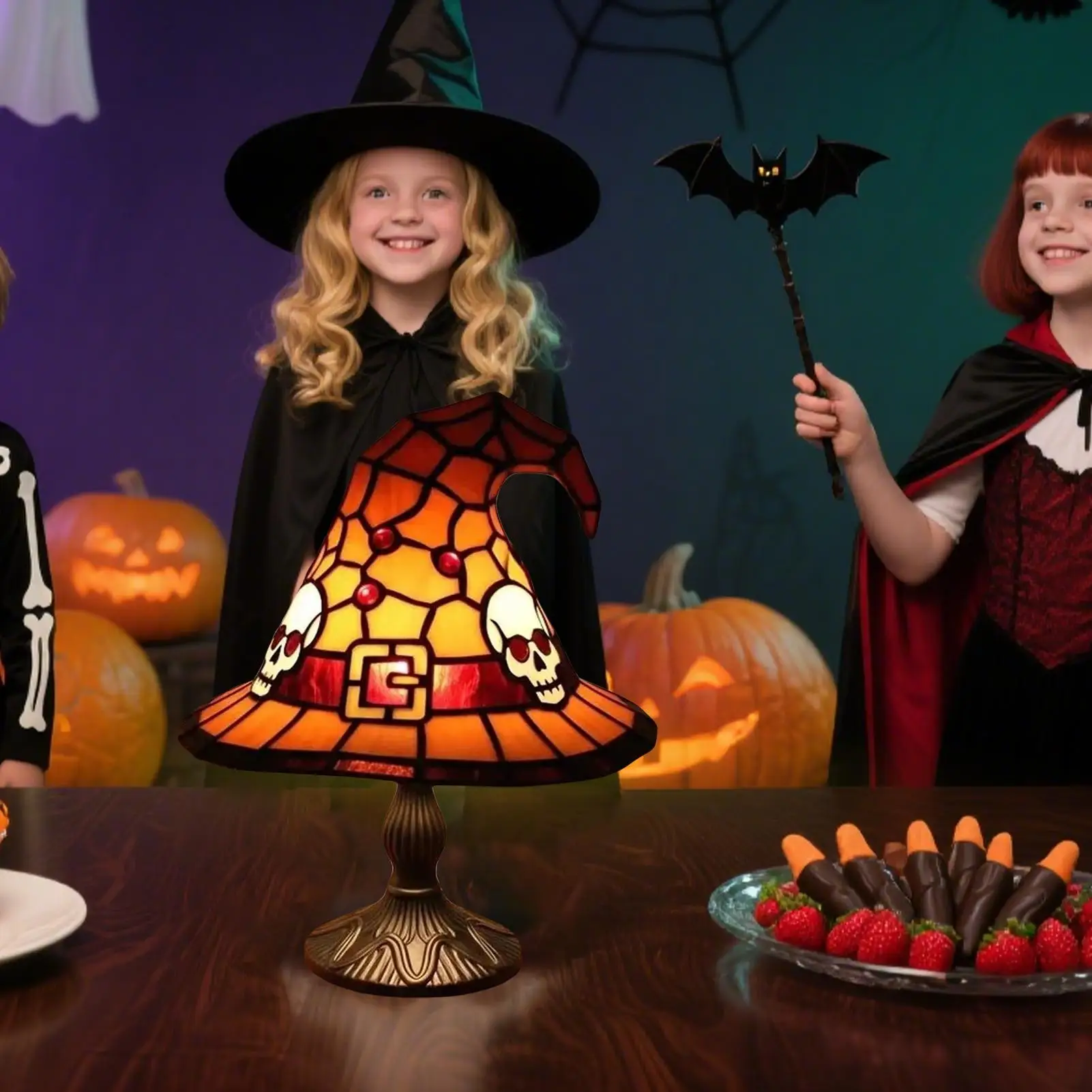 ハロウィン魔女帽子ランプ魅力的な卓上-led-魔女帽子装飾装飾的なハロウィーンランプ寮のバルコニーお化け屋敷用