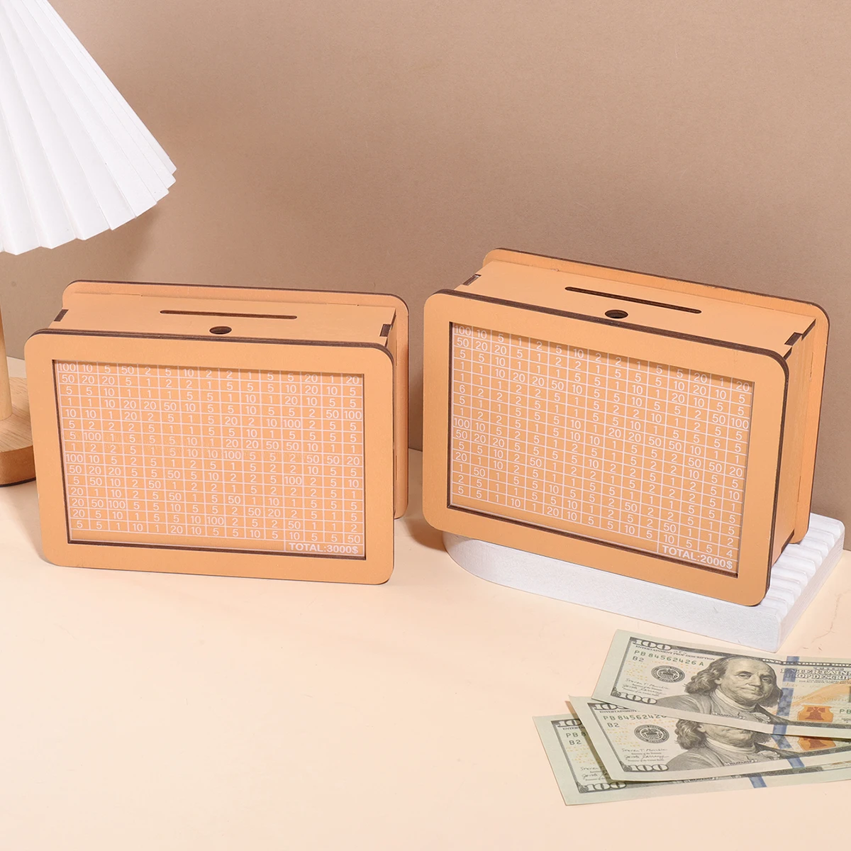 copertina digitale in dollari Salvadanaio in legno, salvadanaio con porta di risparmio, decorazione da scrivania, regalo a sorpresa, articolo di risparmio finanziario domestico