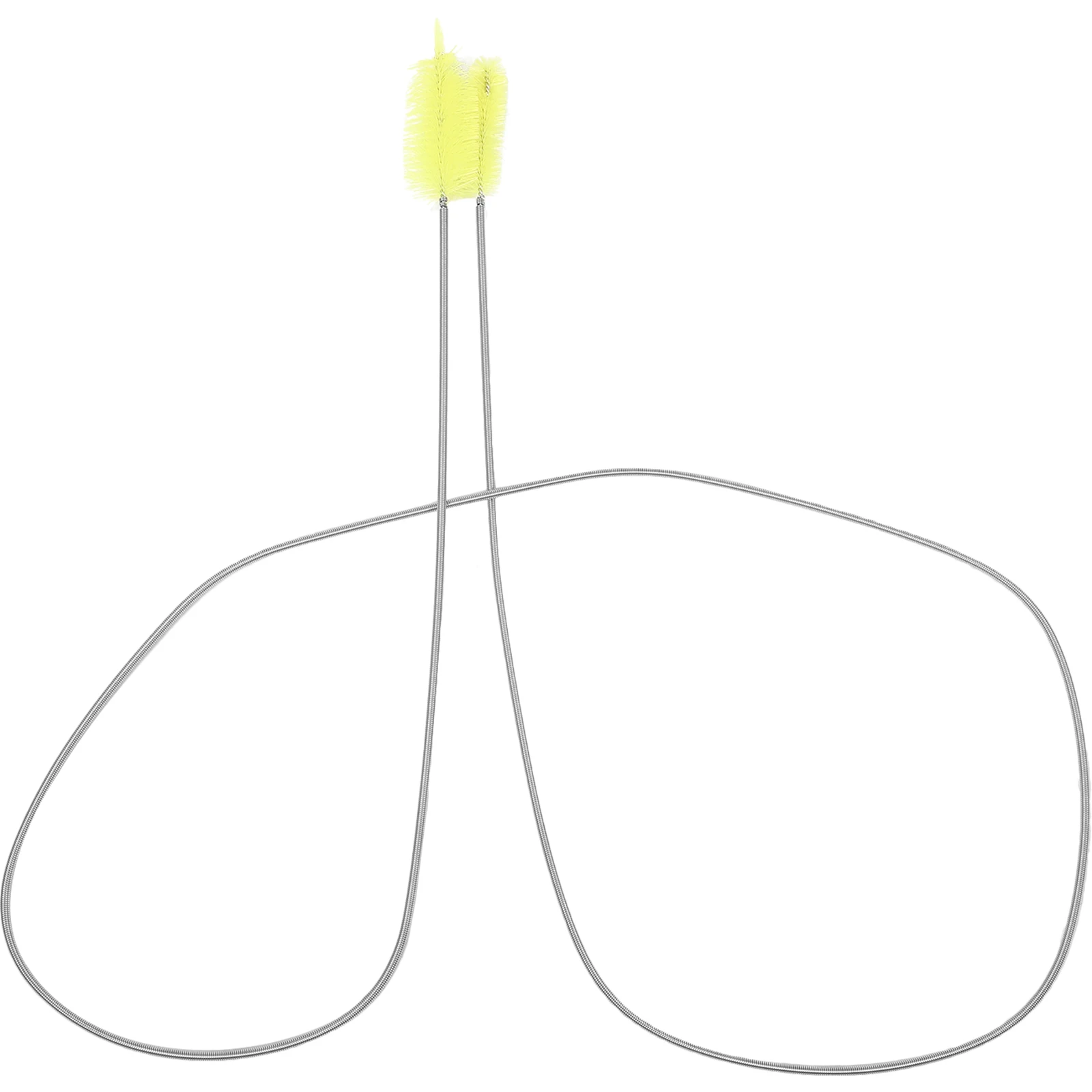 

Multifunctional 12cm Fluorescent Yellow Stainless Steel Wire Spring Brush Double Head for Pipe Drain Aquarium Tube Shower Sink