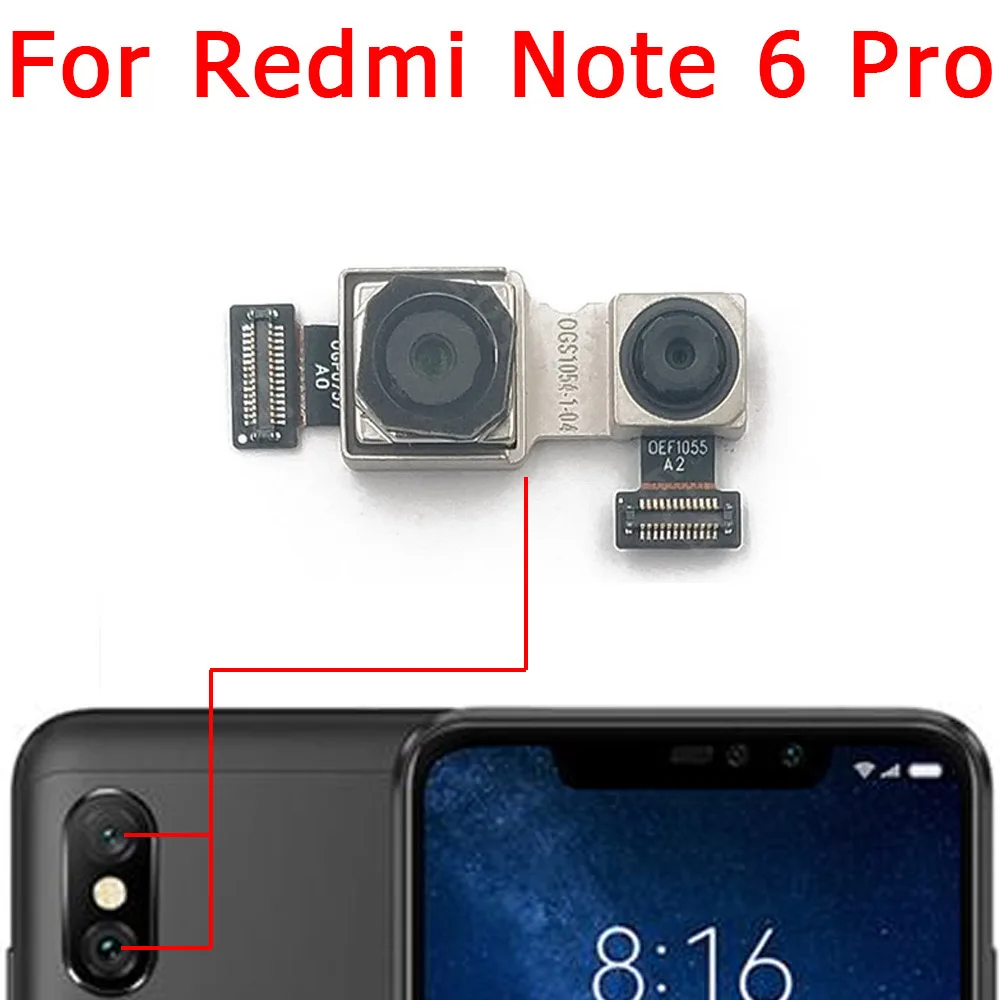 Back Camera For Xiaomi Redmi Note 5 5A 6 7 8 Pro 8T Rear Camera Module Backside View Replacement Flex Spare Parts