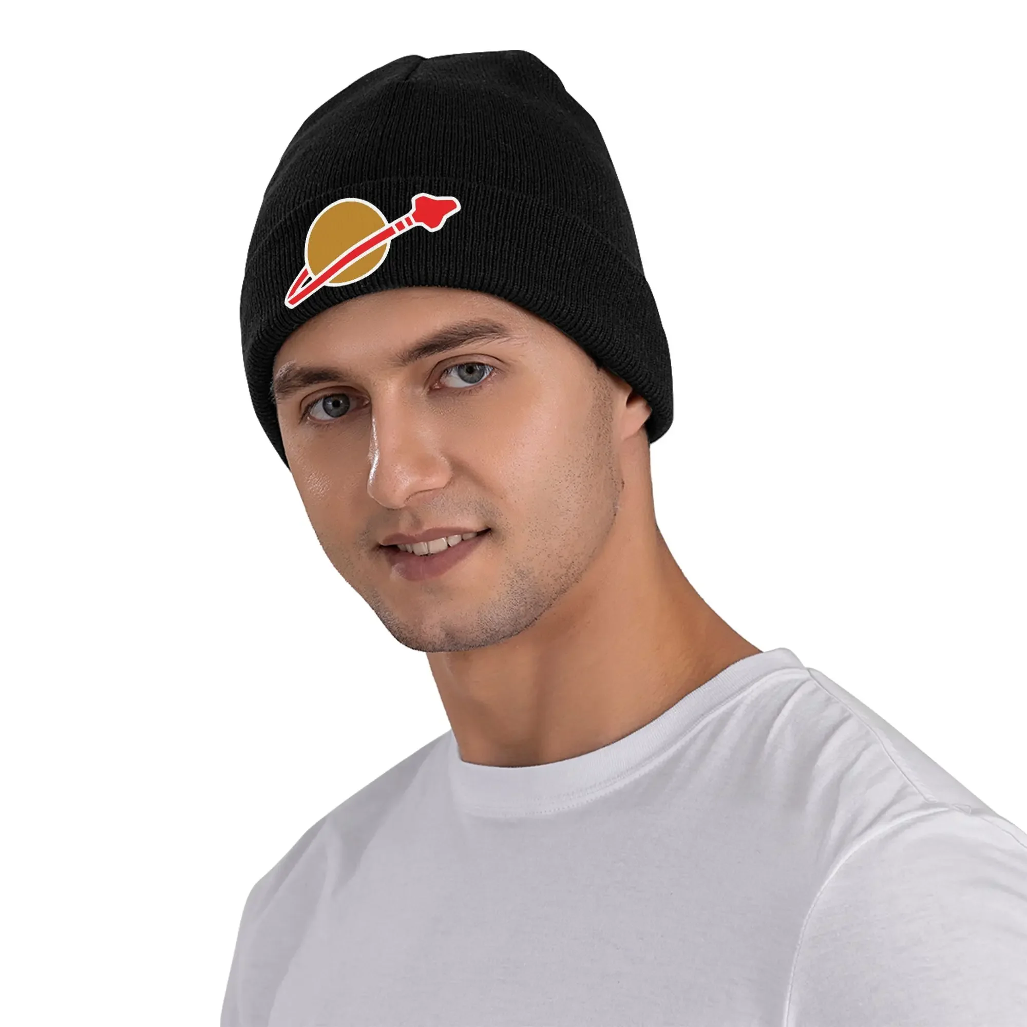 Classic Space Logo Warm Knitted Cap Winter Knit Bonnet Hat Skullies Beanies Hip Hop Caps for Unisex