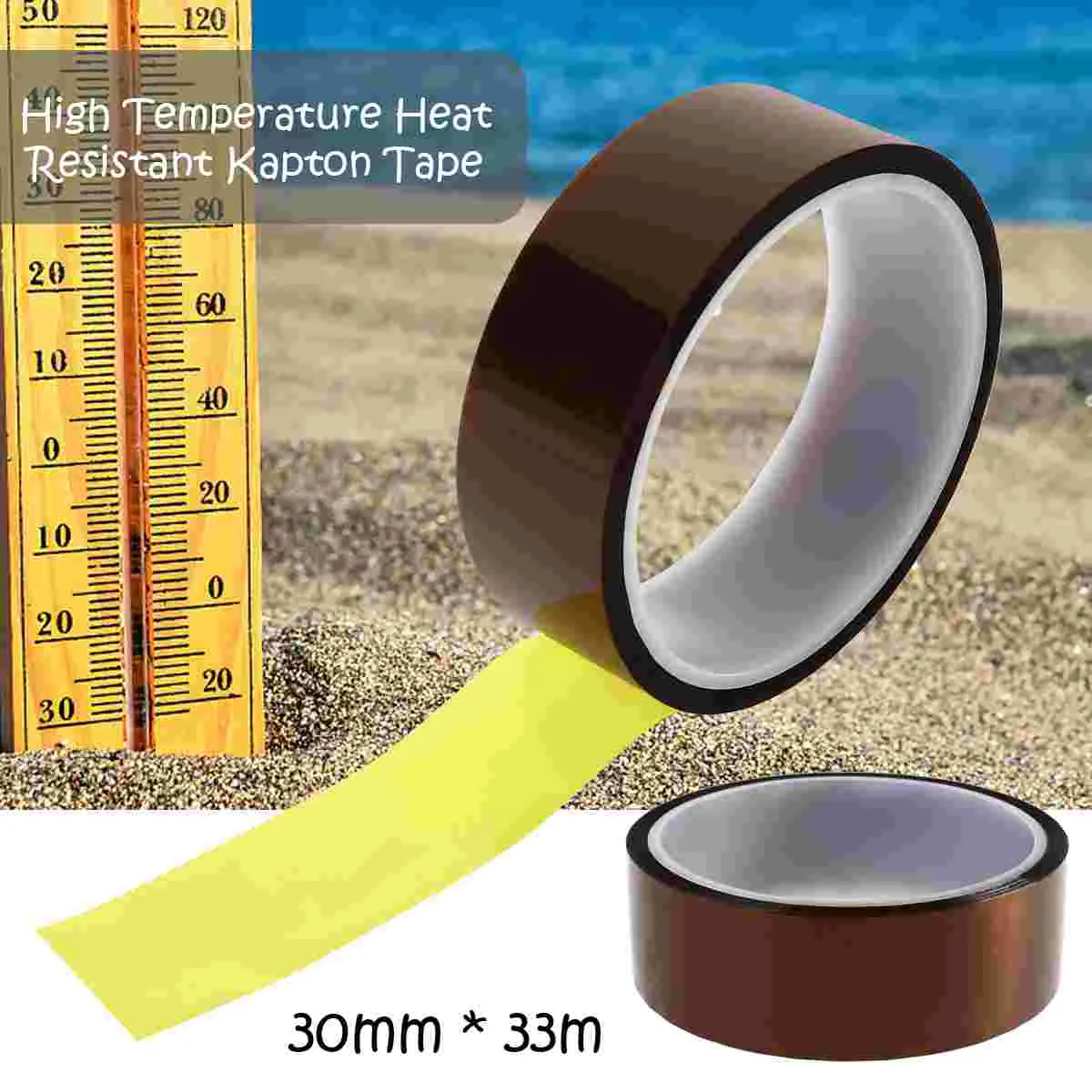 50 mm * 33 m hoge temperatuur tapes hitte tape hittebestendige tape polyimide film thermische tape hoge temperatuur tape (bruin)