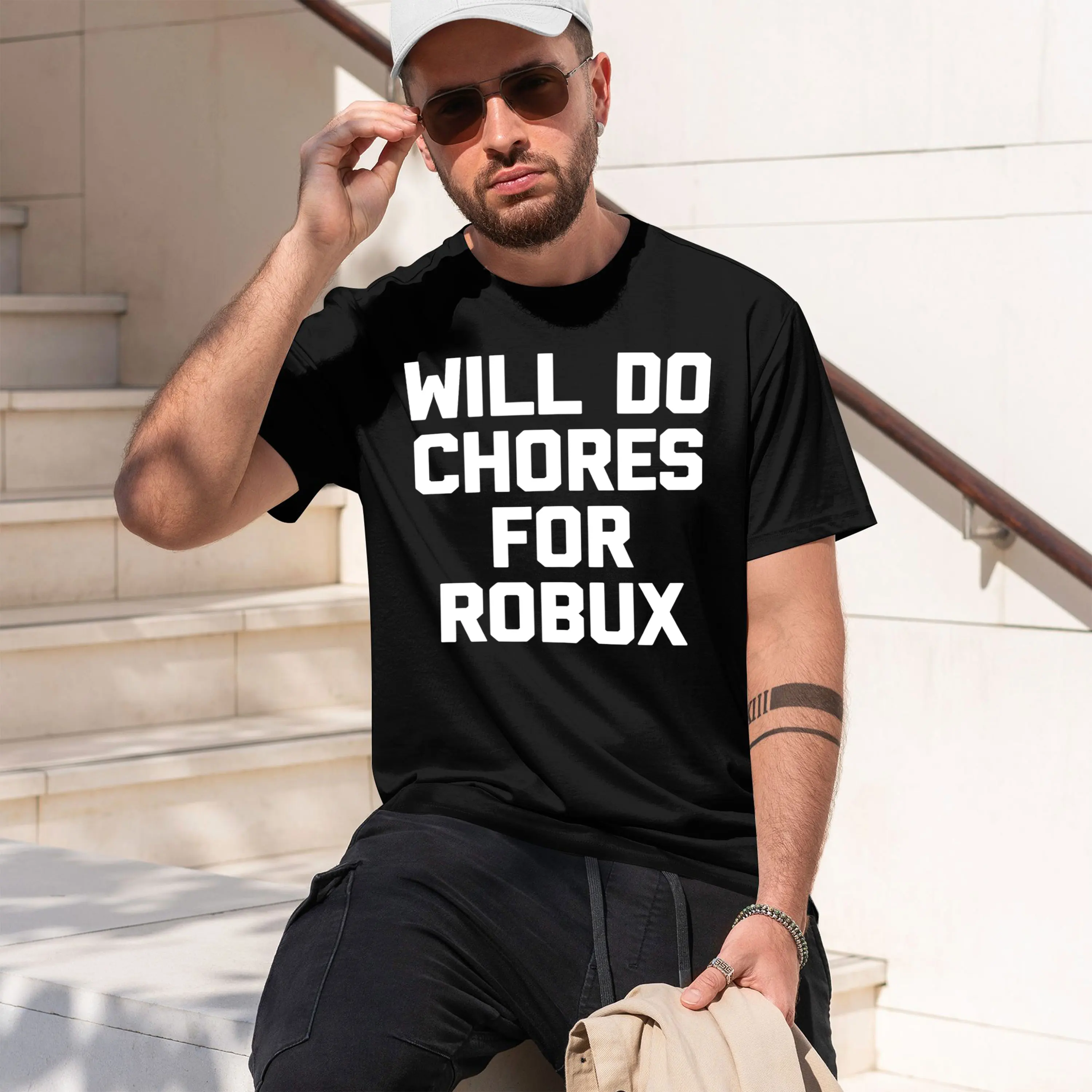 IVE Robux Gamer 2026 Nuevo modelo Camiseta de manga corta con cuello redondo para hombre, informal, clásica, en varios colores y tallas para uso diario All-D