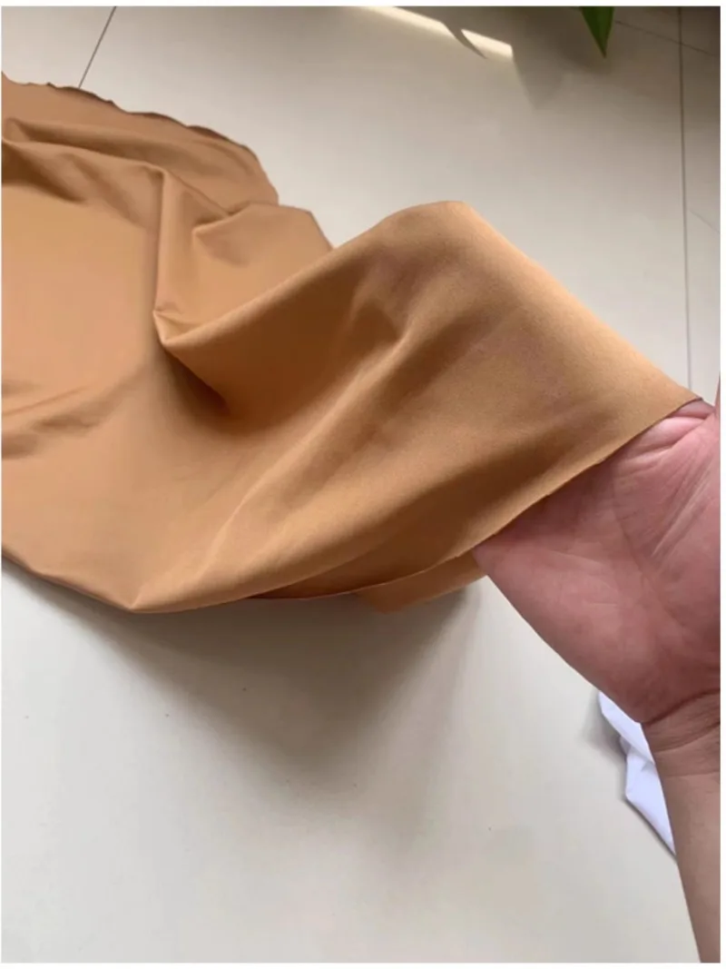 Camel Thick Elastic Polyester Spandex Fabric Strong Wear-resistant Dance Wear Micro-elastic Fabric