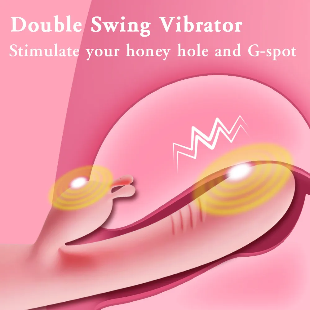 Vibrator G Spot kelinci stimulasi ganda, Dildo Vibrator untuk wanita Stimulator klitoris, mainan seks untuk wanita produk seks dewasa