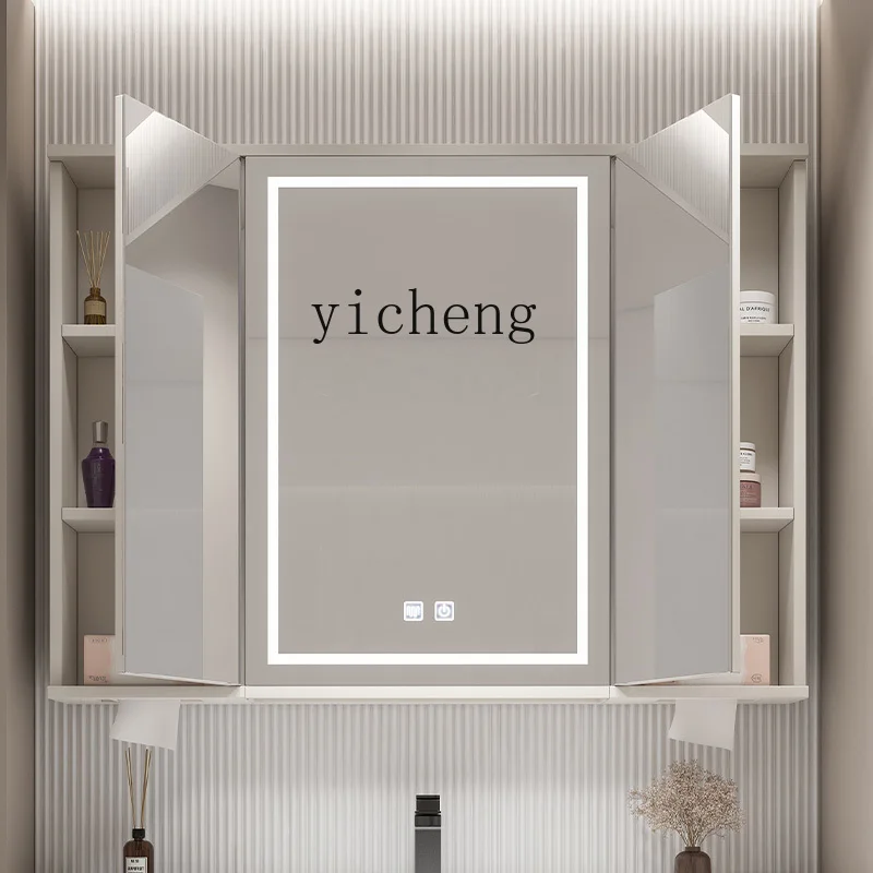 

XL feng shui mirror folding door wall-mounted separate stainless steel smart mirror cabinet