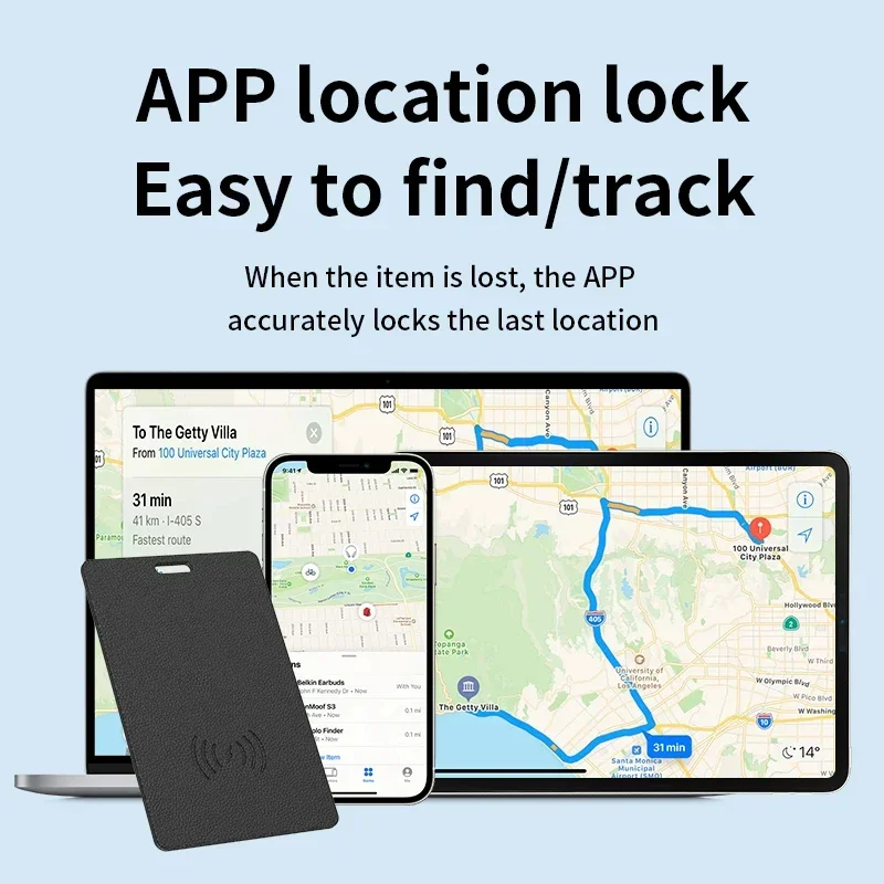 Apple Find My Compatible Bluetooth Tracker Loss Prevention GPS Smart Tag IPX5 Waterproof and Wireless Charging for iPhone Wallet