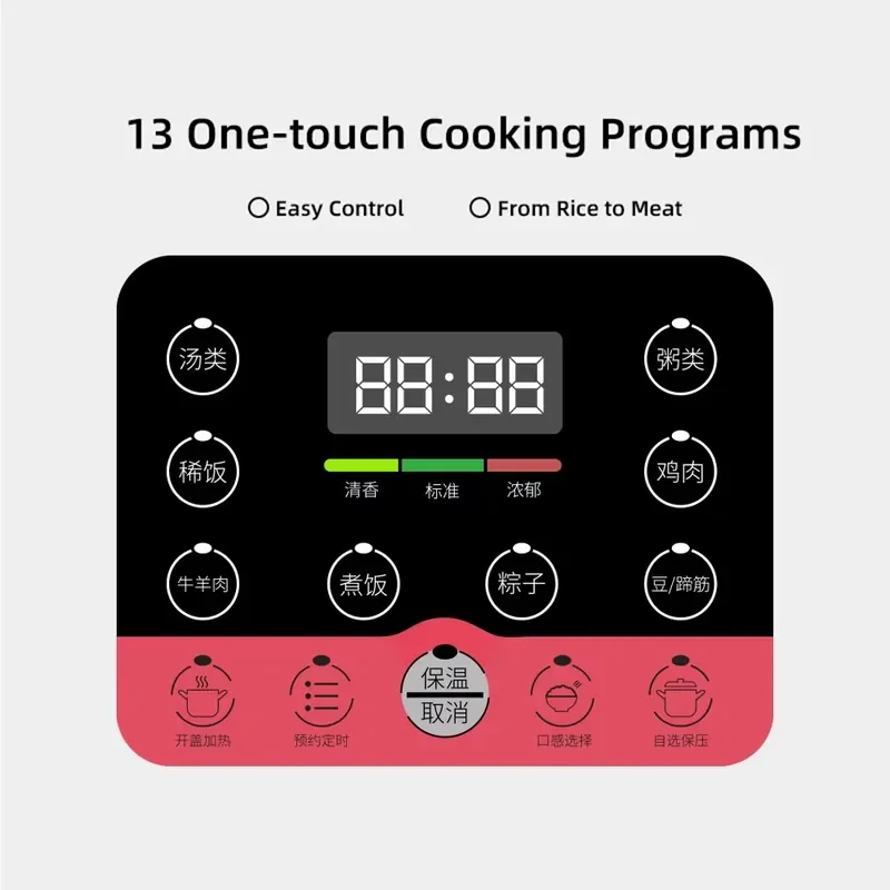 22L Commercial Rice Cooker Digital Control 8 in 1 Multi Function Non Stick Inner Pot for Hotel Restaurant Kitchen Appliance