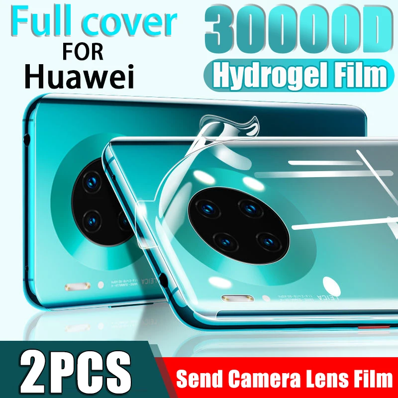 2PCS For Huawei P30 P40 P50 Pro Lite Screen Protector For Huawei Mate 40 Lite 30 20 Pro Y6 P Smart 2019 P20 Back Film Not Glass