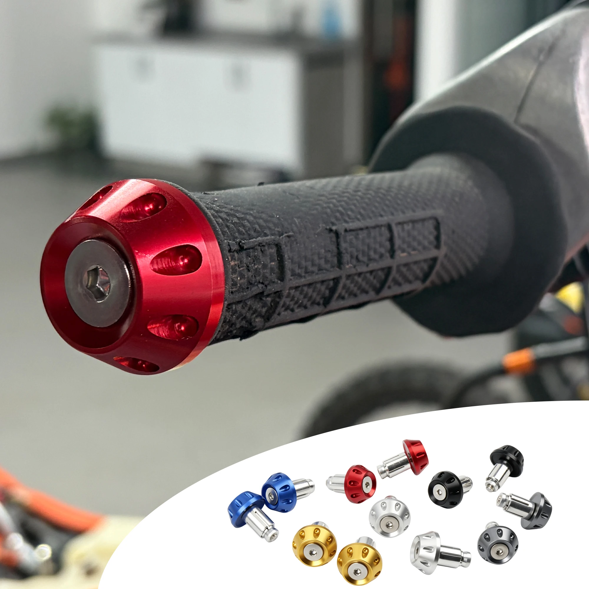 Motorcycle Universal Handlebar End Plugs Caps18MM CNC Aluminum Anti-Vibration Bar End Dirt Bike Scooter Modification Parts view 2