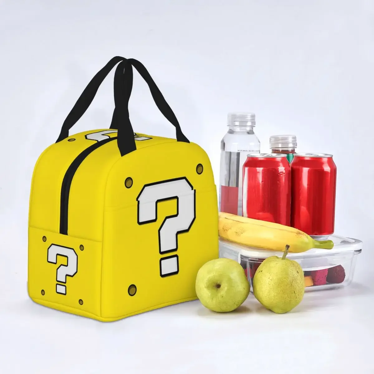 Question Block Marios Insulated Lunch Bag Leakproof Lunch Container Cooler Bag Tote Lunch Box Beach Travel Bento Pouch