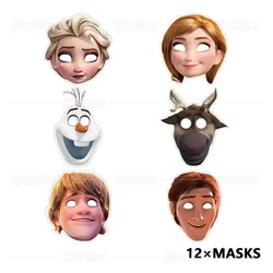 6/12 sztuk Disney Frozen Cartoon dekoracyjne papierowe okulary maski zdjęcia rekwizyty do odgrywania ról artykuły na przyjęcie urodzinowe dla dzieci