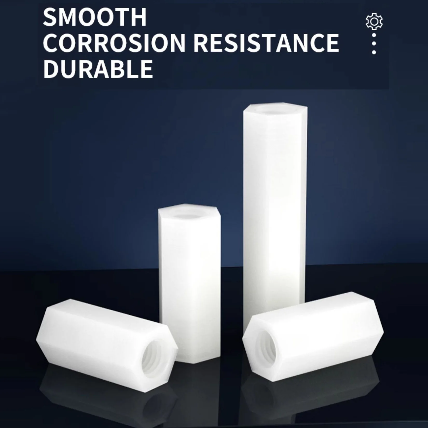M2 M2.5 M3 M4 M5 Distanziatore in nylon esagonale Palo distanziatore a testa piatta Doppio passaggio Colonna di supporto isolata in plastica di nylon Scheda PC Perno distanziatore