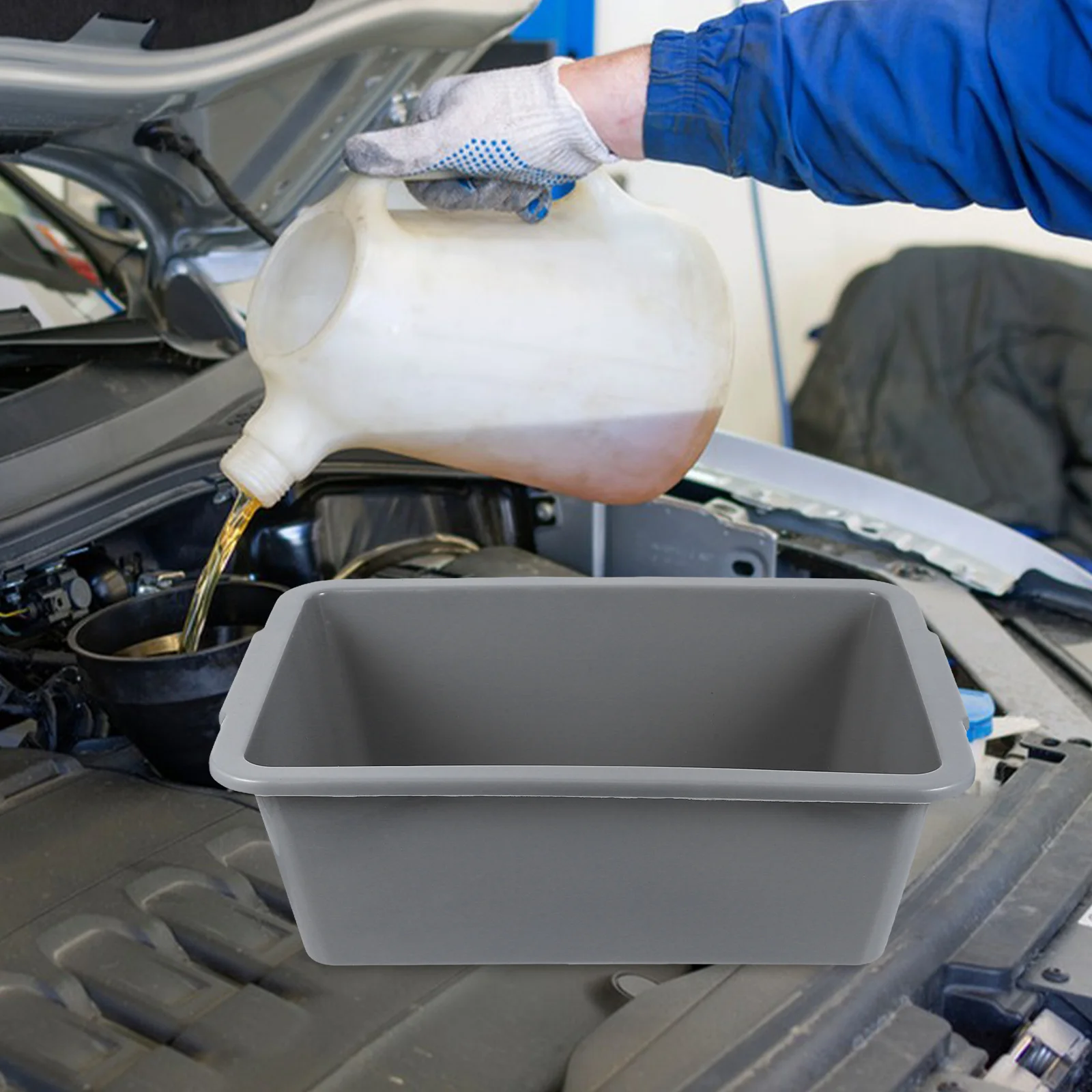 Bandeja de drenagem de óleo de carro, bandeja de coleta de óleo de motor de plástico reforçado para veículos, reutilizável, bandeja de captura de gotejamento, dreno de fluido automotivo