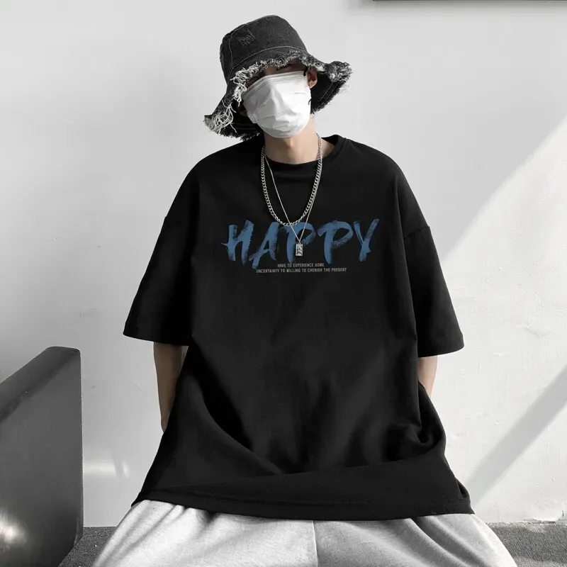 

Men's Cotton T-shirts White Mens 5XL Oversized T Shirt Summer Casual Wear Letter Print Tee Shirts for Men Male Clothes Fashion