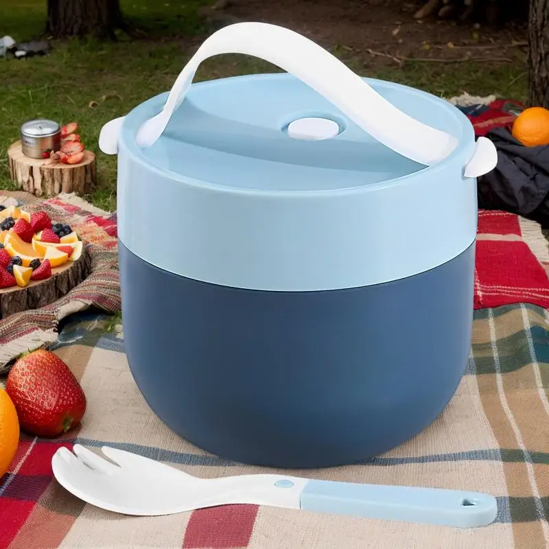 

600ml Portable Sealed Thermal Lunch Box For Kids Stainless Steel Bento Box with Spoon Insulated Leak-proof Food Container