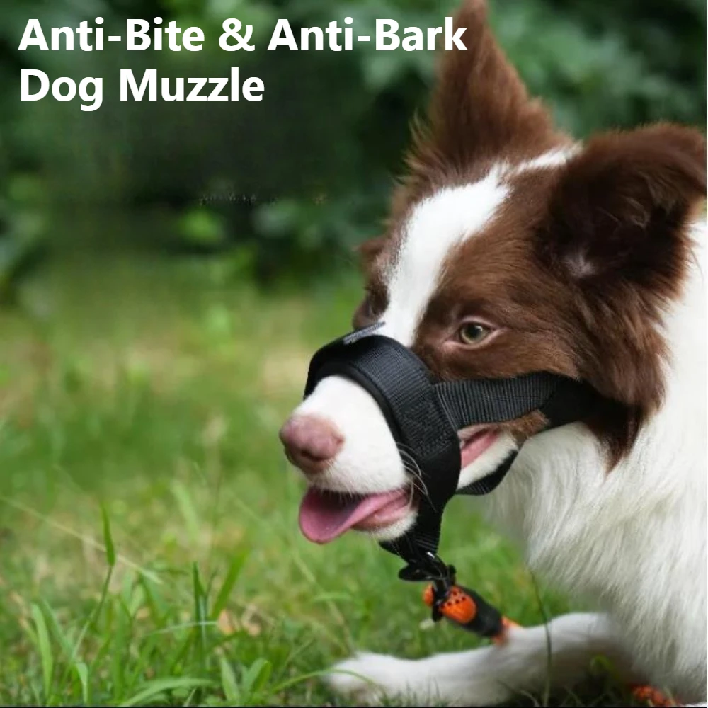 Bozal para Perro Anti Mordidas y Ladridos, Ajustable y Transpirable para Labrador, Golden Retriever, Perros Pequeños y Grandes