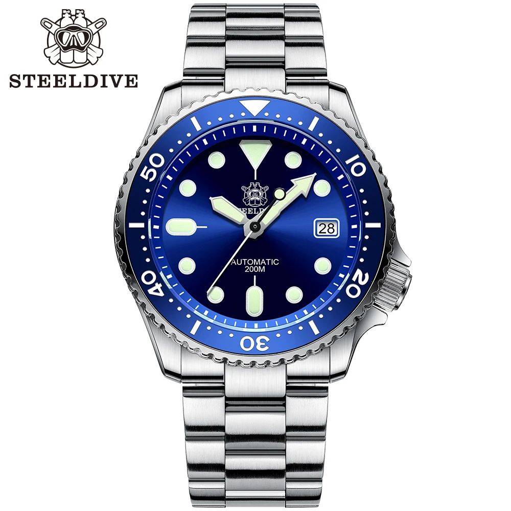 STEELDIVE SD1973 Heren duikhorloge NH35 Automatisch mechanisch herenhorloge Lichtgevende keramische bezel Duikhorloge herenhorloges Saffier