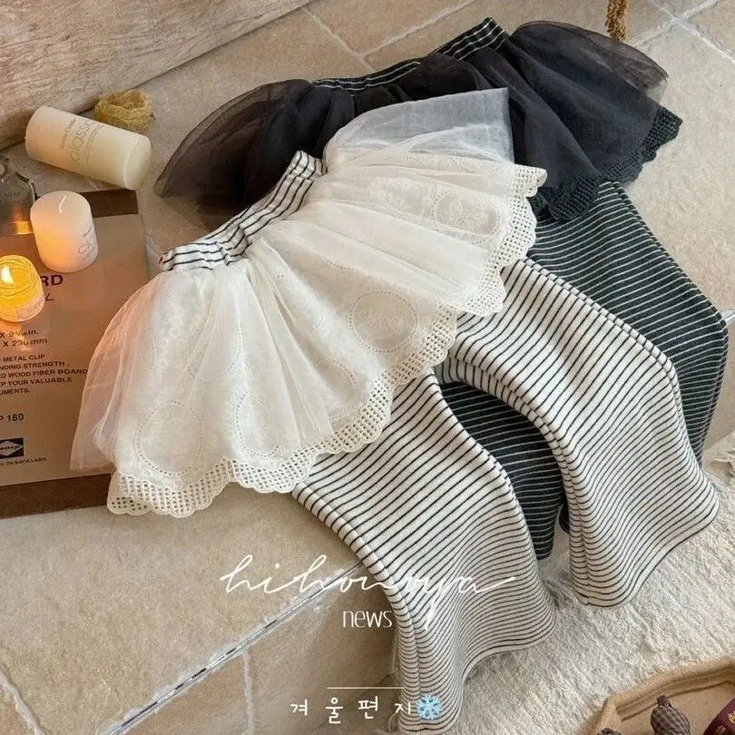 الفتيات جرس أسفل السراويل الخريف/الشتاء جديد للأطفال وهمية قطعتين سميكة المخملية تنورة دافئة السراويل 2 4 6 8 9Y #1