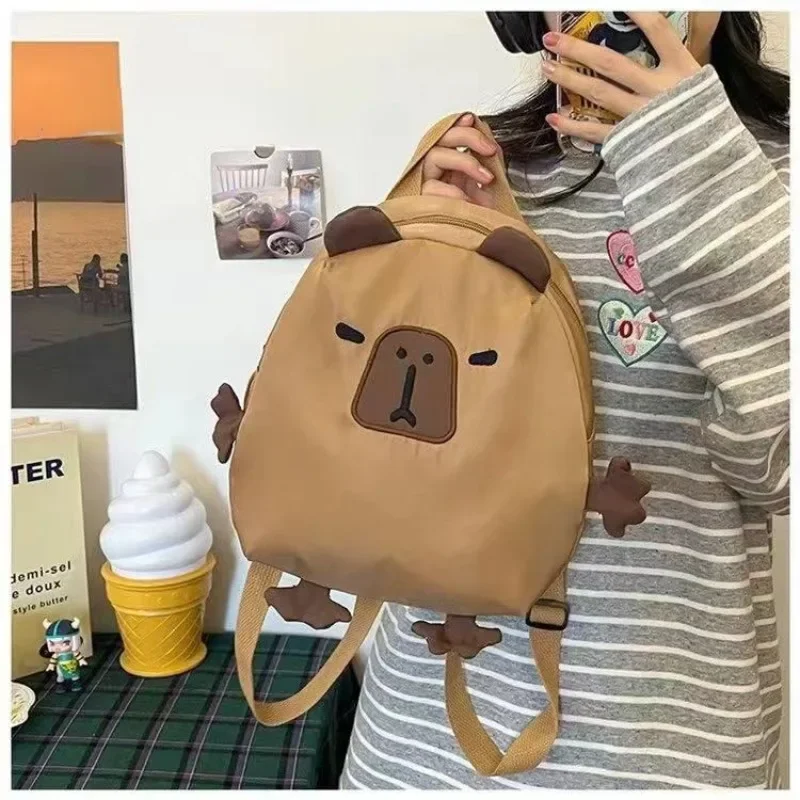 MOBO Cute Backpack Women Kawaii Capybara Cartoon Backpacks for Ladies Fashion Japanese Versatile Casual Korean Popular Bag