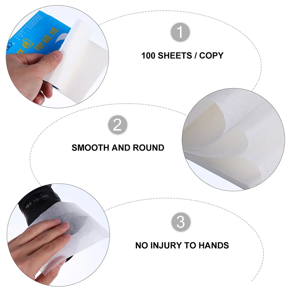 300pcs Multifunctional Microscope Cleaning Paper Lens Cleaning Paper Wipe Paper Lens Wipe Paper Cleaning Paper for Lens
