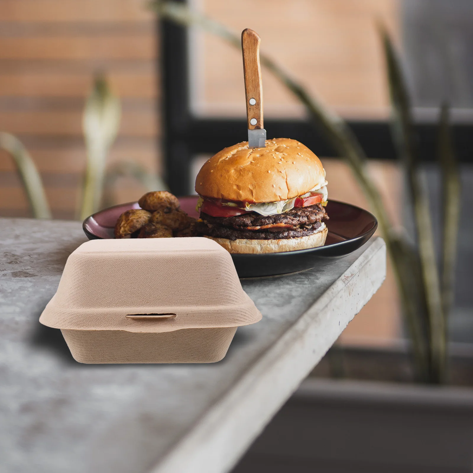 

50pcs Hamburger Boxes Food Containers Takeout Packaging Outdoor Picnic Cake Storage Sandwich Packing Boxes Portable Burger
