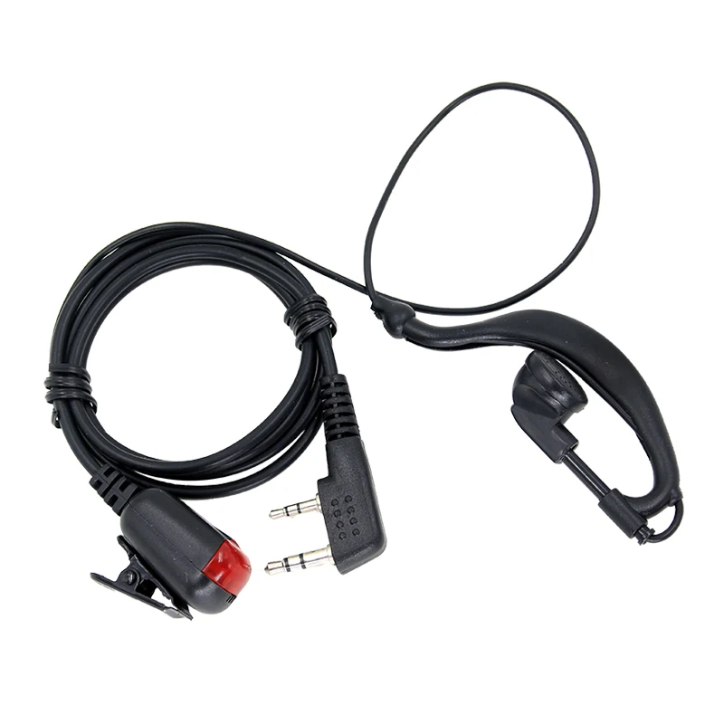 

Walkie Talkie Earphone With Lamp For Kenwood K Plug 2 pin Baofeng Portable Radio Anti-Noise Headset With Comfortable PPT Switch