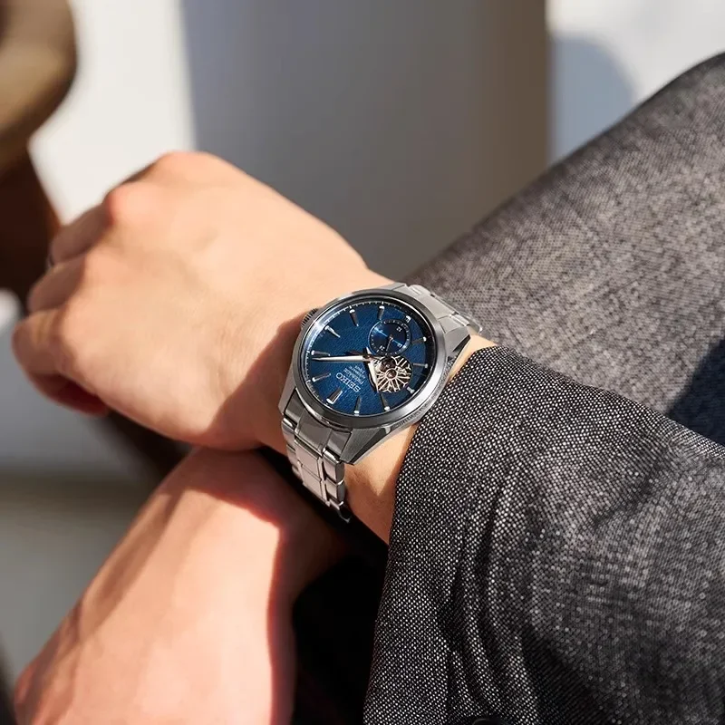Seiko الدقة Presage سلسلة جوفاء التلقائي الميكانيكية حزام معدني موضة ساعة رجالية عادية SPB417J ، تجديد 1:1