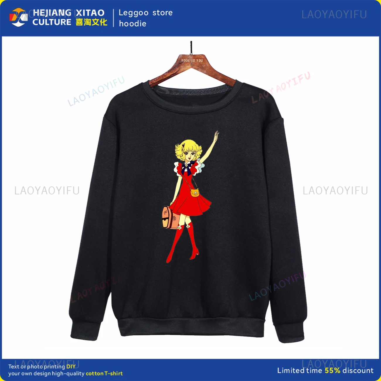 Flower Fairy Comic Style Cute Crewneck Pullover Casual Street Wear Women's Long-sleeved Hoodie