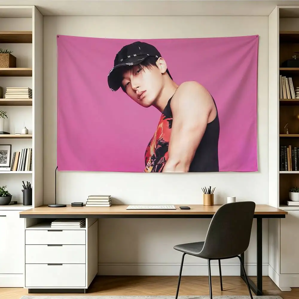 Aesthetic Boyfriend Vibe C-Choi San   Flags Wall Hanging Background Art Banner for Bedroom Home Outdoor Decor