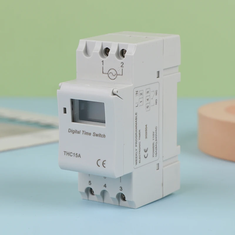 

Электронный еженедельный 7-дневный программируемый цифровой таймер, реле управления 110 В, 8 А, 10 А, 16 А, DIN-рейка THC15A