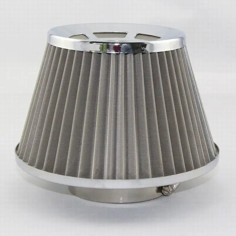 76mm 3inch Stainless Steel Cold Air Filter Car Cone Air Intake Filters Universal Sports High Power Flow Air Filter Auto Parts