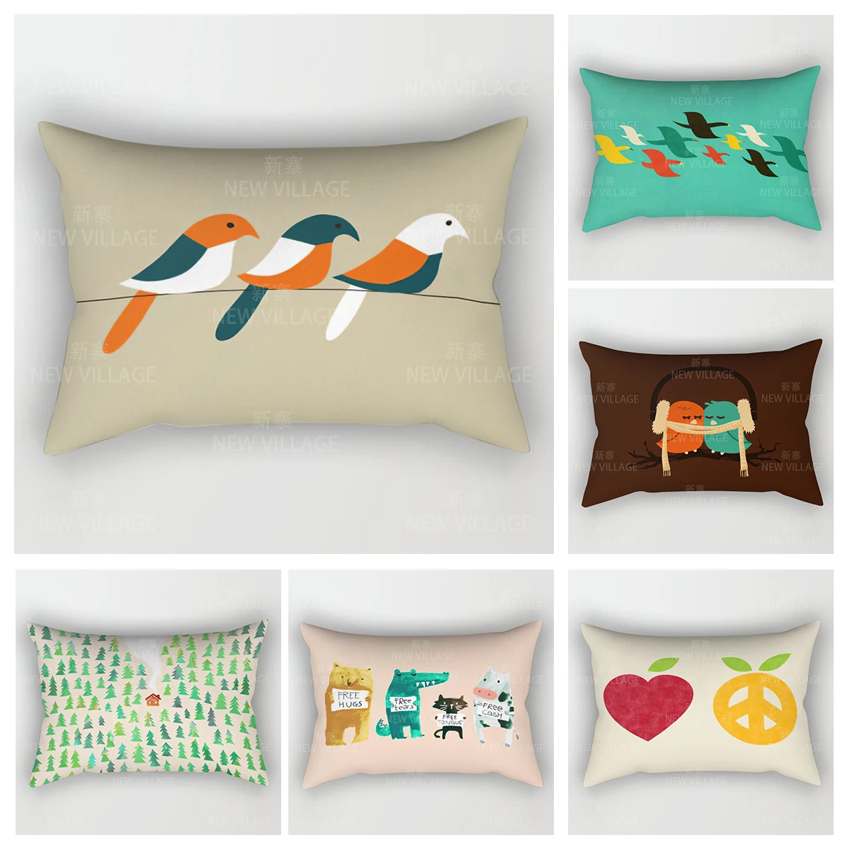 İskandinav renkli kanepe tutun yastık modern soyut geometrik hayvan ev dekorasyon oturma odası minder örtüsü 30*50