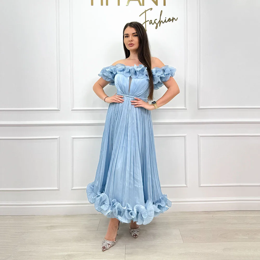 

Msikoods Evening Dresses For Woman Party birthday Dresses Luxury 2025 Teenage Off Shoulder Floral Ruffle Prom Dress Customized