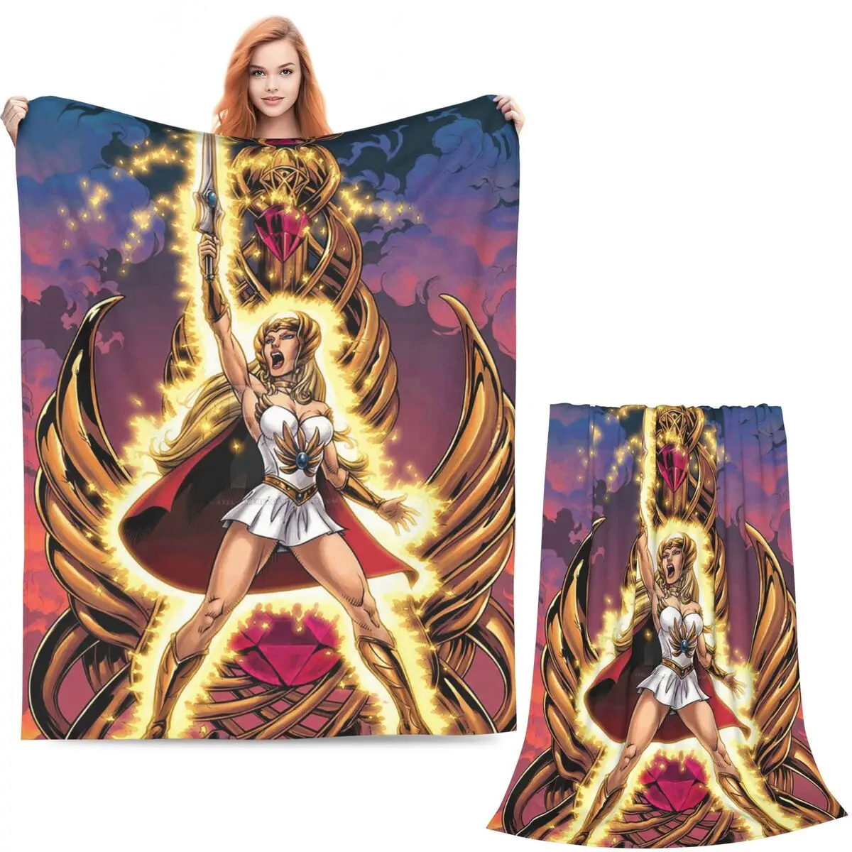 She Ra Princess Of Power Cartoon Blankets Soft Warm Flannel Throw Blanket Bedspread for Bed Living room Picnic Travel Home Couch